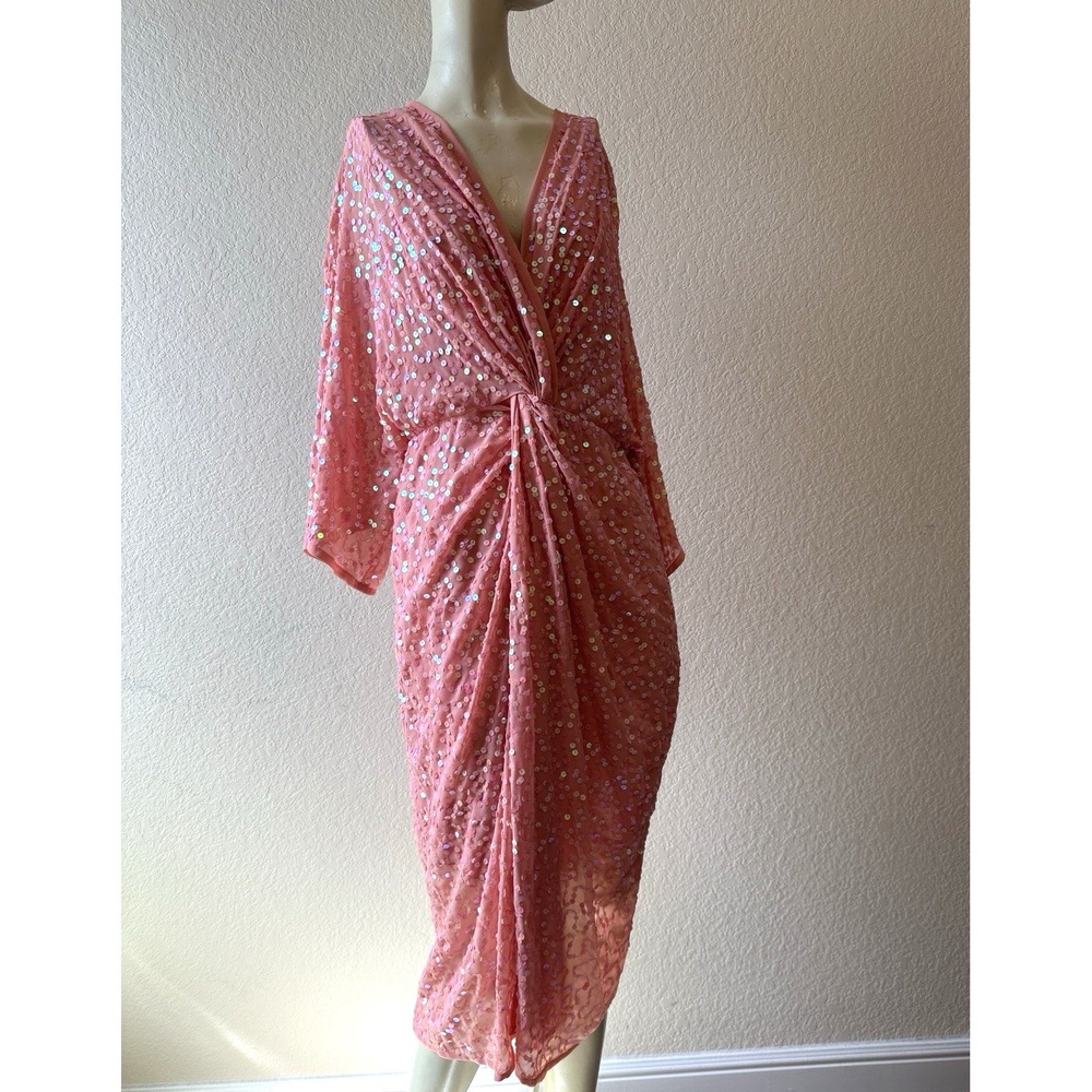 NWT Women's Pink Sequin Maternity Kimono Dress by Asos, Sz: US 6